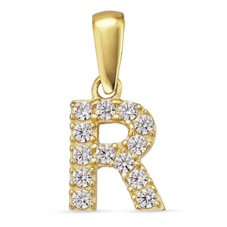 letter r hanger in 8 karaat goud - My Letter