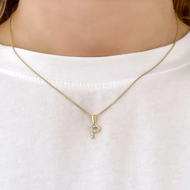 letter p hanger in 8 karaat goud - My Letter