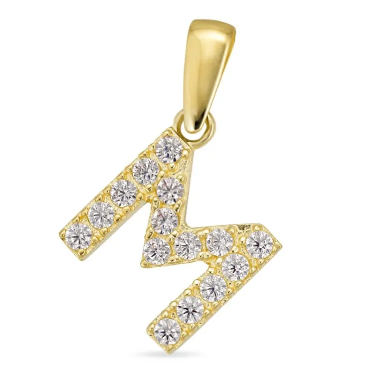 letter m hanger in 8 karaat goud - My Letter