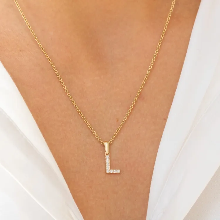 letter l hanger in 8 karaat goud - My Letter