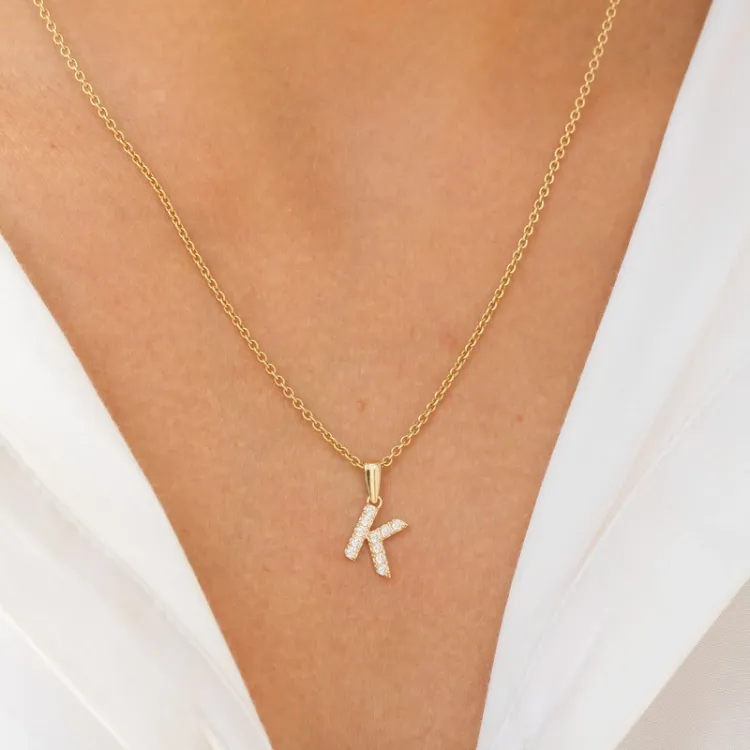 letter k hanger in 8 karaat goud - My Letter