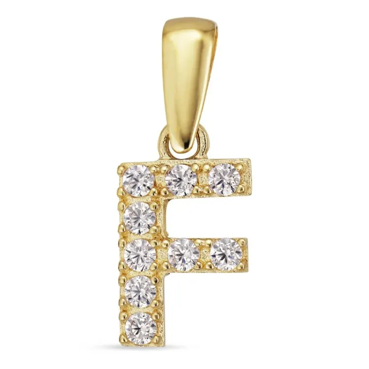 letter f hanger in 8 karaat goud - My Letter