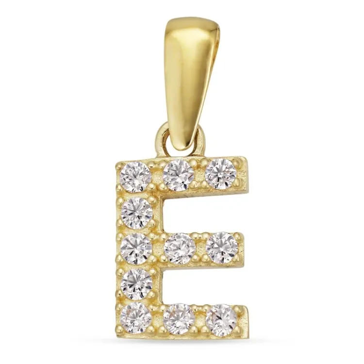 letter e hanger in 8 karaat goud - My Letter