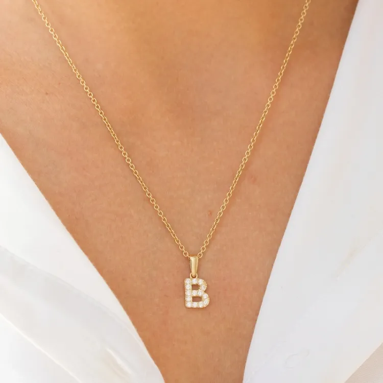 letter b hanger in 8 karaat goud - My Letter