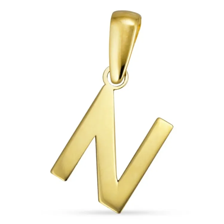 letter n hanger in 8 karaat goud - My Letter