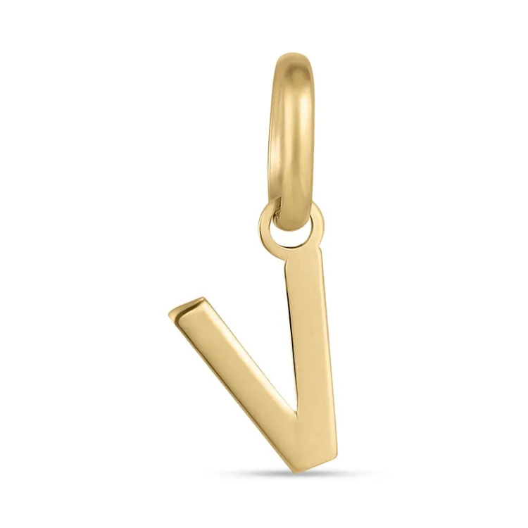 letter v hanger in 8 karaat goud - My Letter