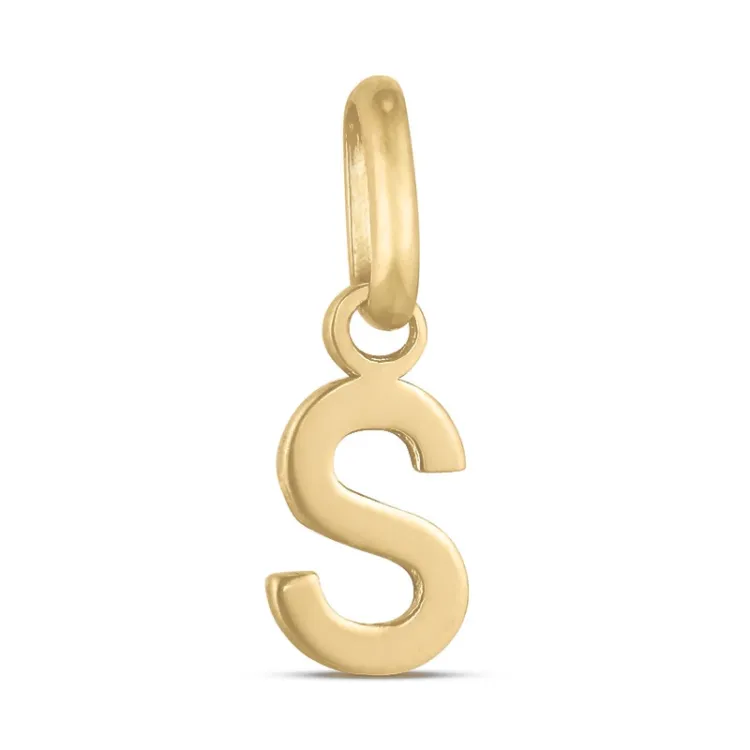 letter s hanger in 8 karaat goud - My Letter