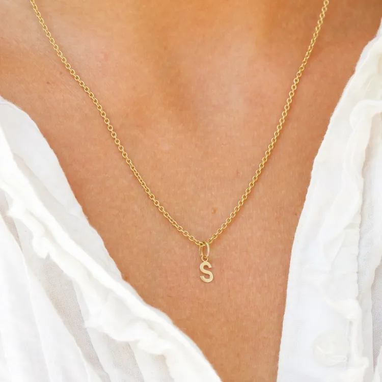 letter s hanger in 8 karaat goud - My Letter