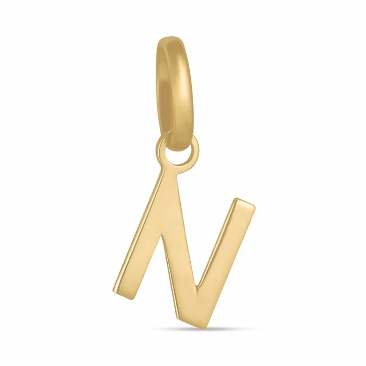 letter n hanger in 8 karaat goud - My Letter