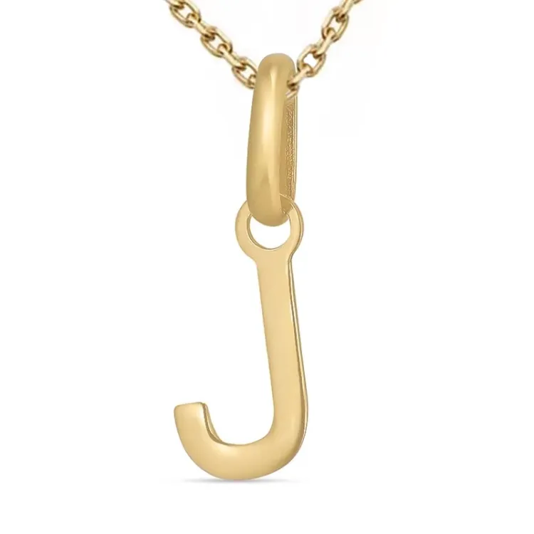 letter j ketting in verguld sterlingzilver met hanger in 8 karaat goud - My Letter