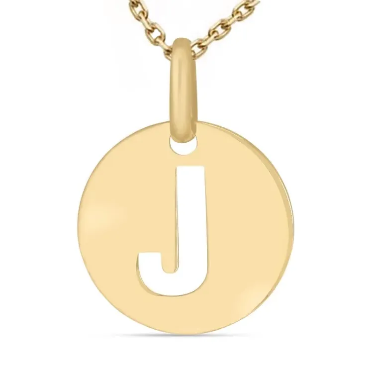 letter j ketting in verguld sterlingzilver met hanger in 8 karaat goud - My Letter