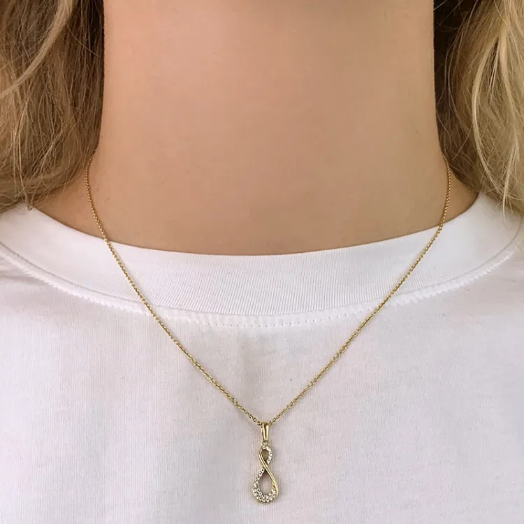 infinity zirkoon hanger in 9 karaat goud - Gold Collection