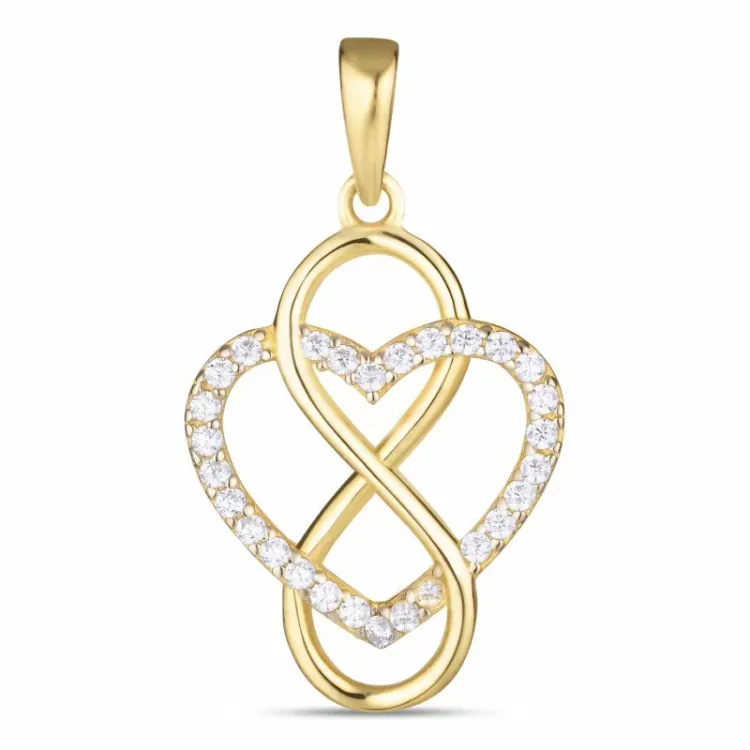 hart infinity zirkoon hanger in 9 karaat goud - Gold Collection