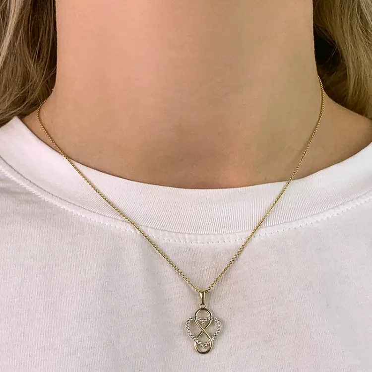 hart infinity zirkoon hanger in 9 karaat goud - Gold Collection