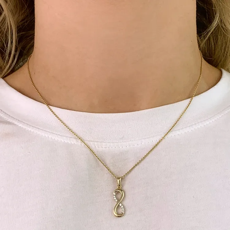 infinity zirkoon hanger in 9 karaat goud - Gold Collection