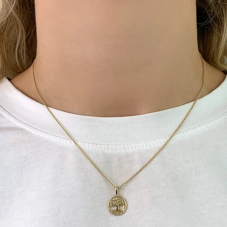 12 mm boom van het leven hanger in 8 karaat goud - Gold Collection