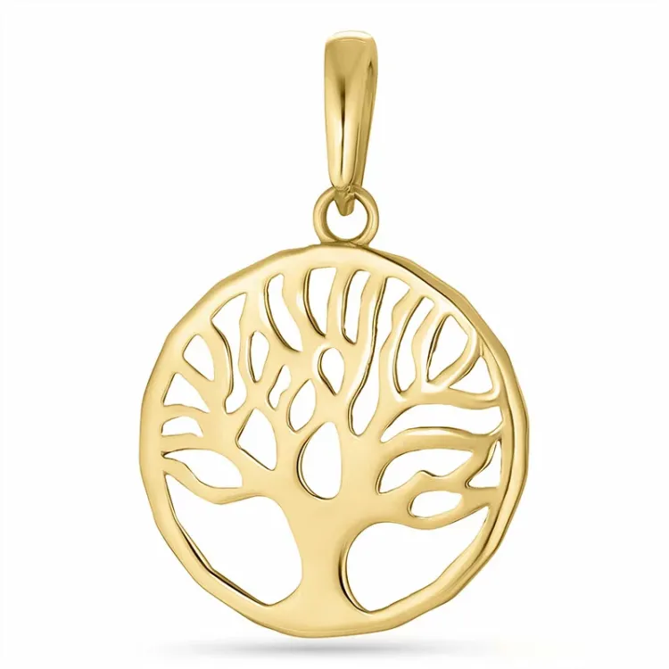 12 mm boom van het leven hanger in 8 karaat goud - Gold Collection