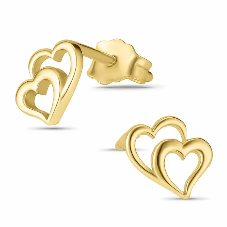 hart oorsteker in 8 karaat goud - Gold Collection