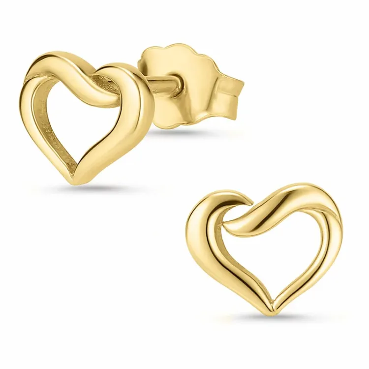hart oorsteker in 8 karaat goud - Gold Collection