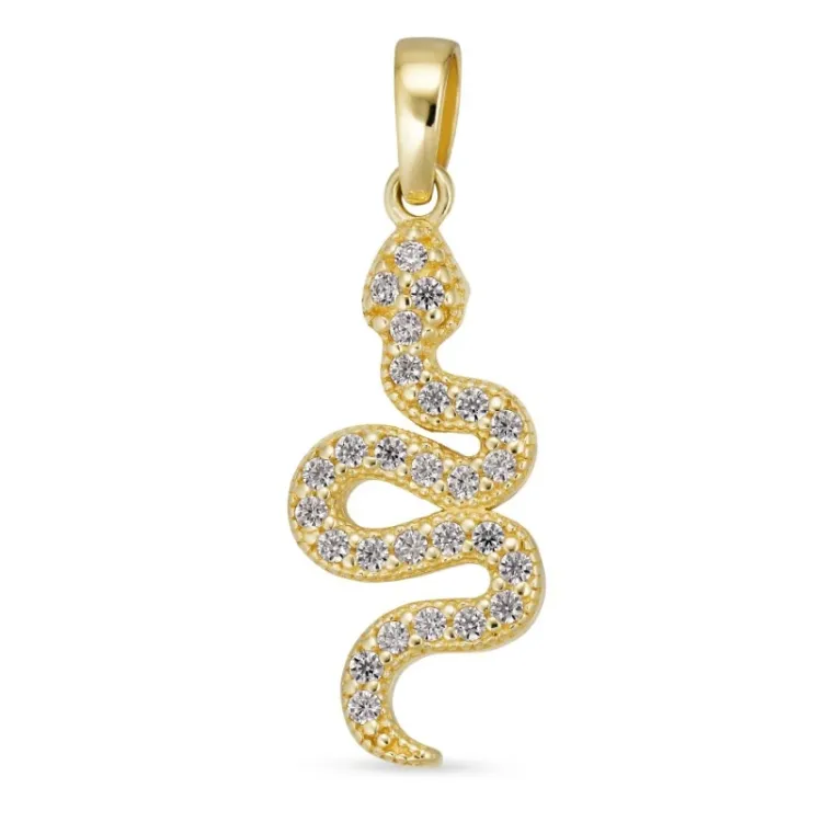 slangen zirkoon hanger in 8 karaat goud - Gold Collection