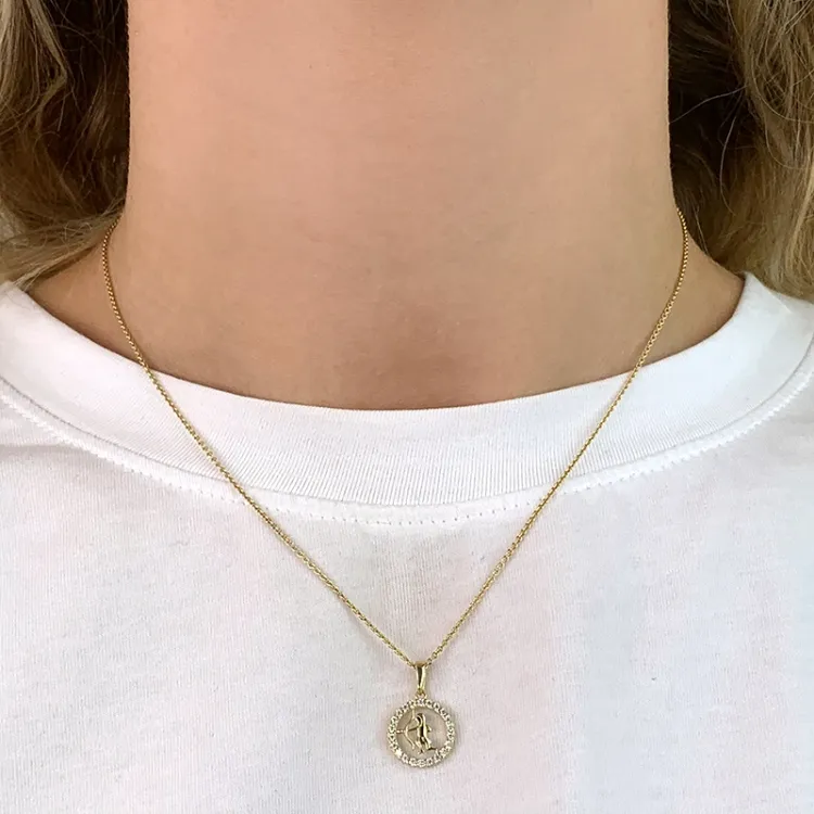 sterrenbeeld boogschutter zirkoon hanger in 8 karaat goud - Gold Collection