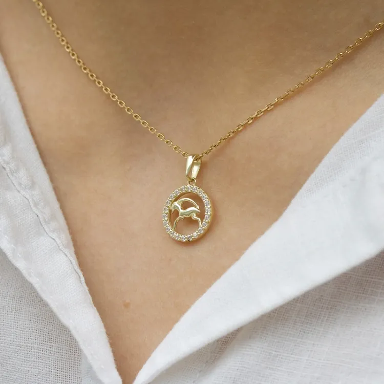 sterrenbeeld steenbok hanger in 8 karaat goud - Gold Collection