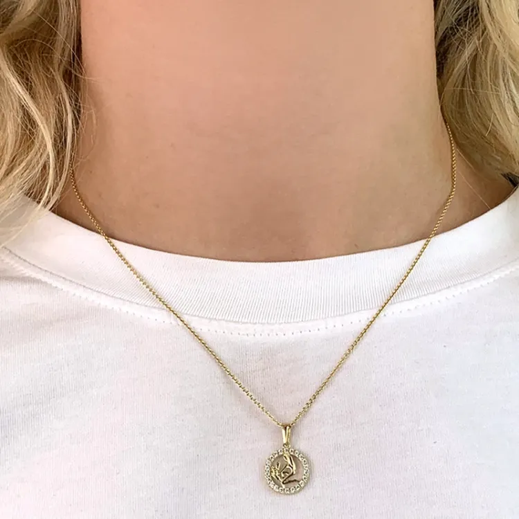 sterrenbeeld maagd zirkoon hanger in 8 karaat goud - Gold Collection