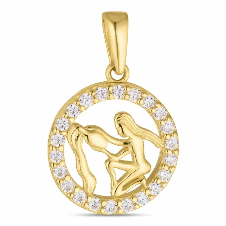 sterrenbeeld waterman zirkoon hanger in 8 karaat goud - Gold Collection