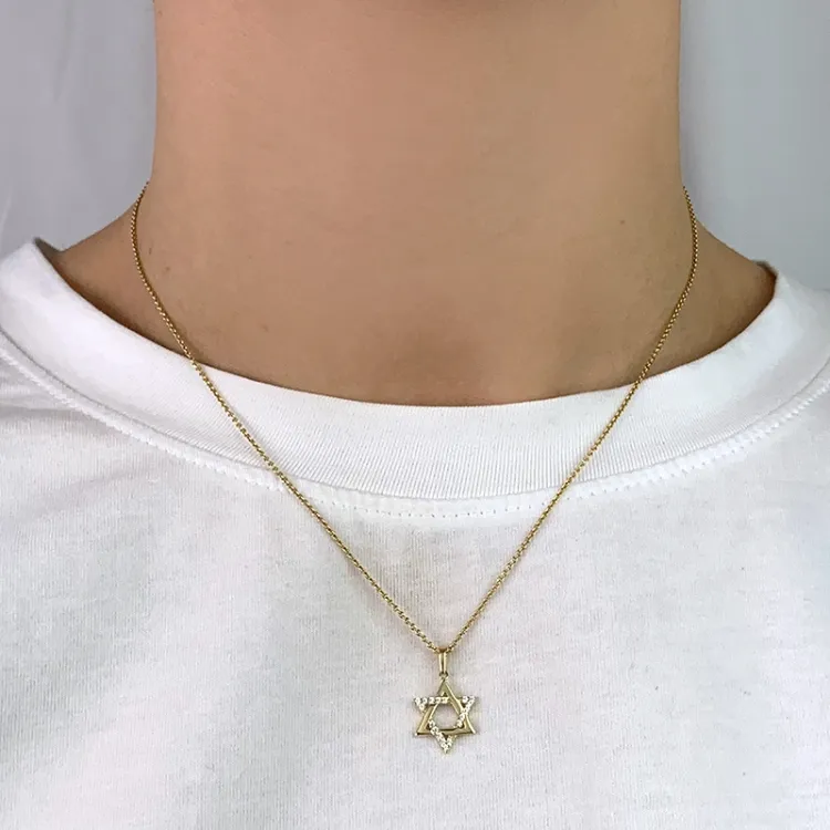 davidster zirkoon hanger in 8 karaat goud - Gold Collection