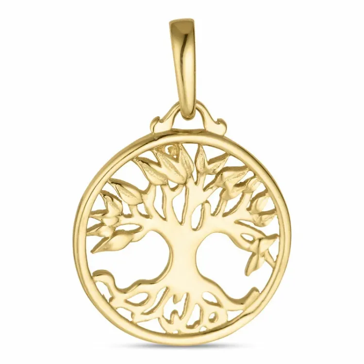 11,5 mm boom van het leven hanger in 8 karaat goud - Gold Collection