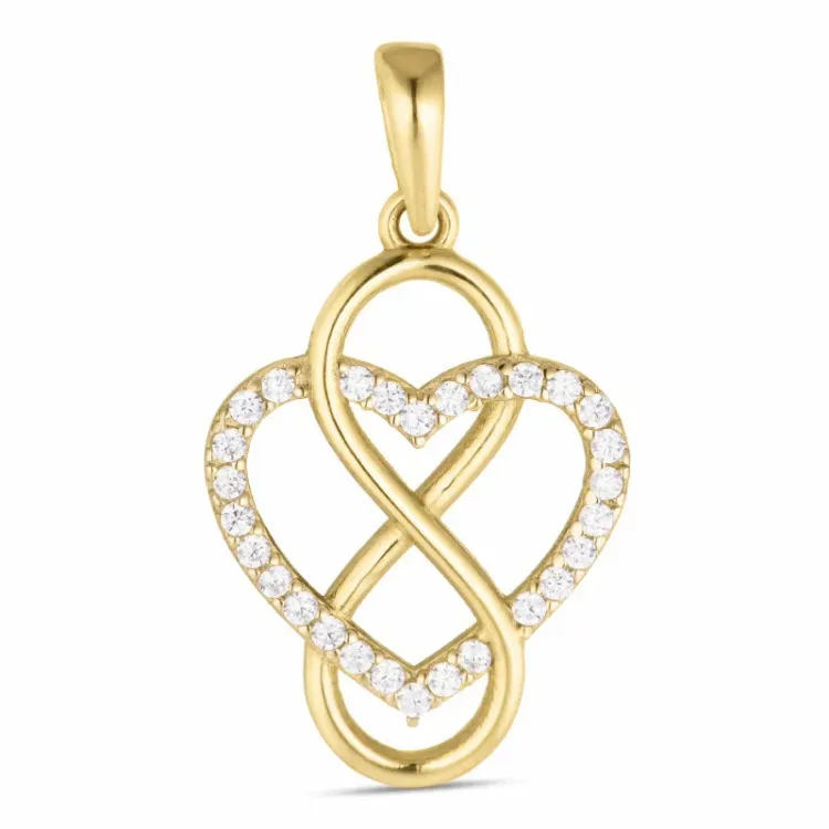 hart infinity zirkoon hanger in 8 karaat goud - Gold Collection