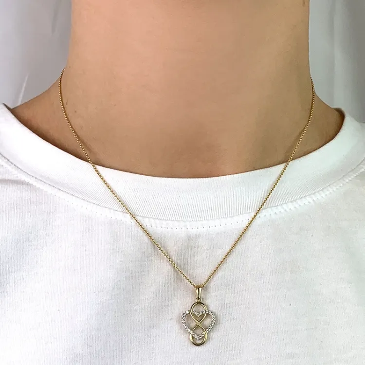hart infinity zirkoon hanger in 8 karaat goud - Gold Collection