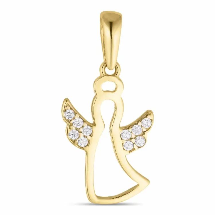 engel zirkoon hanger in 8 karaat goud - Gold Collection