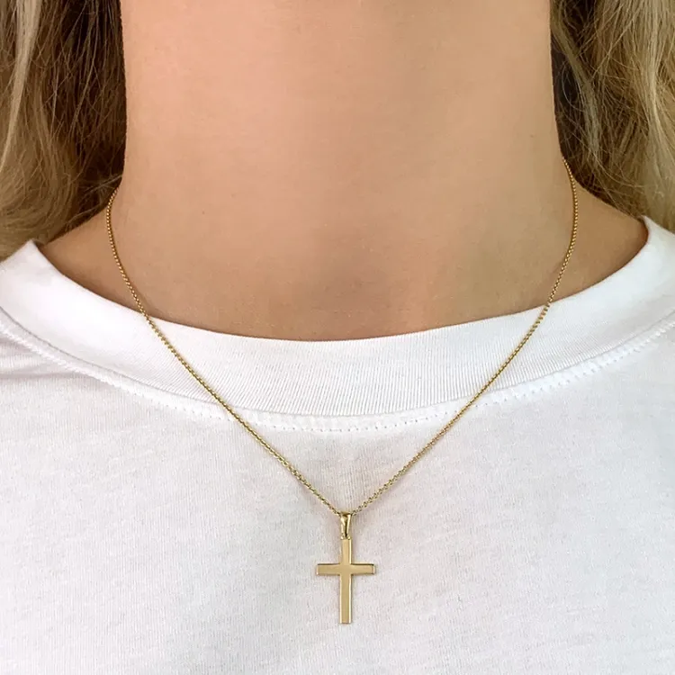 13 x 19 mm kruis hanger in 8 karaat goud