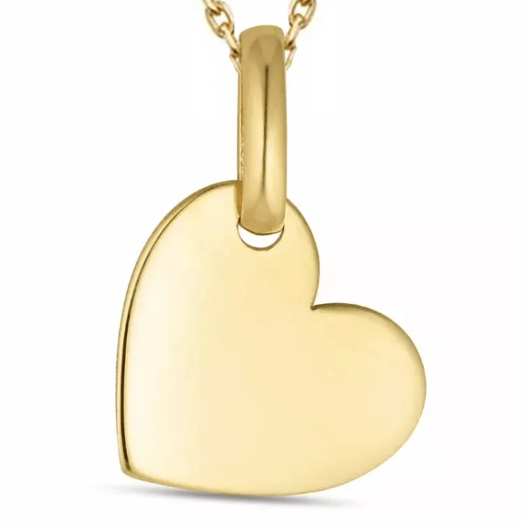 hart ketting in verguld sterlingzilver met hanger in 8 karaat goud - Gold Collection