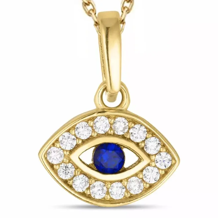 oog ketting in verguld sterlingzilver met hanger in verguld sterlingzilver - Gold Collection
