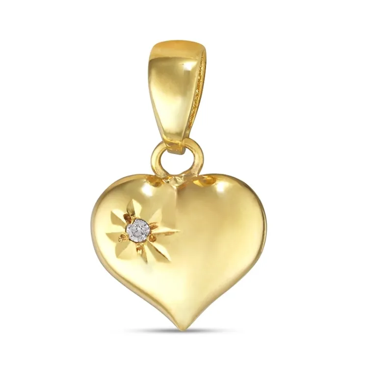 hart zirkoon hanger in 9 karaat goud - Amoré