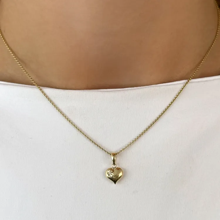 hart zirkoon hanger in 9 karaat goud - Amoré