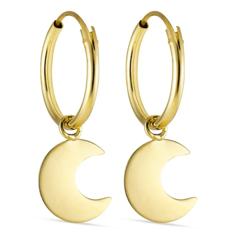 12 mm maan creool in 9 karaat goud - Gold Collection