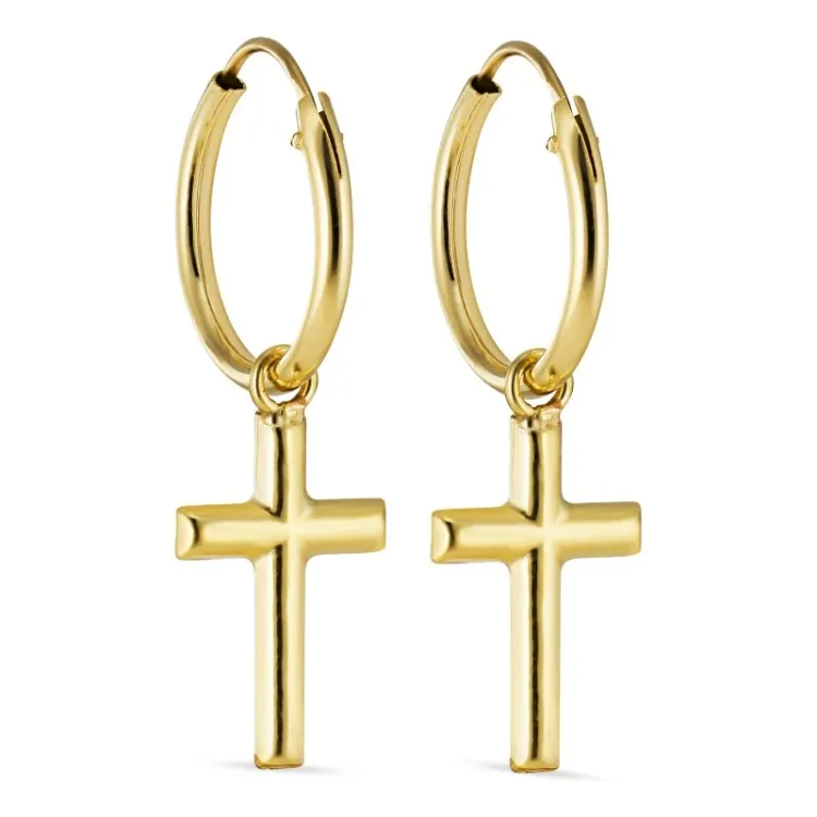 12 mm kruis creool in 9 karaat goud - Amoré
