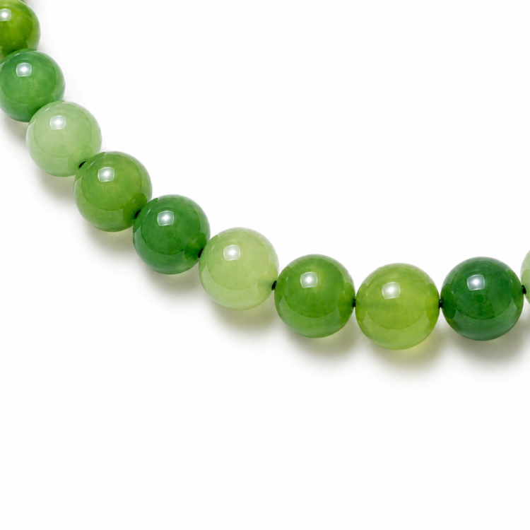 groen agaat ketting in verguld staal - AURA