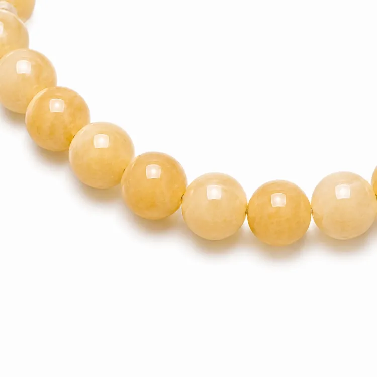 gele jadesteen ketting in verguld staal - AURA