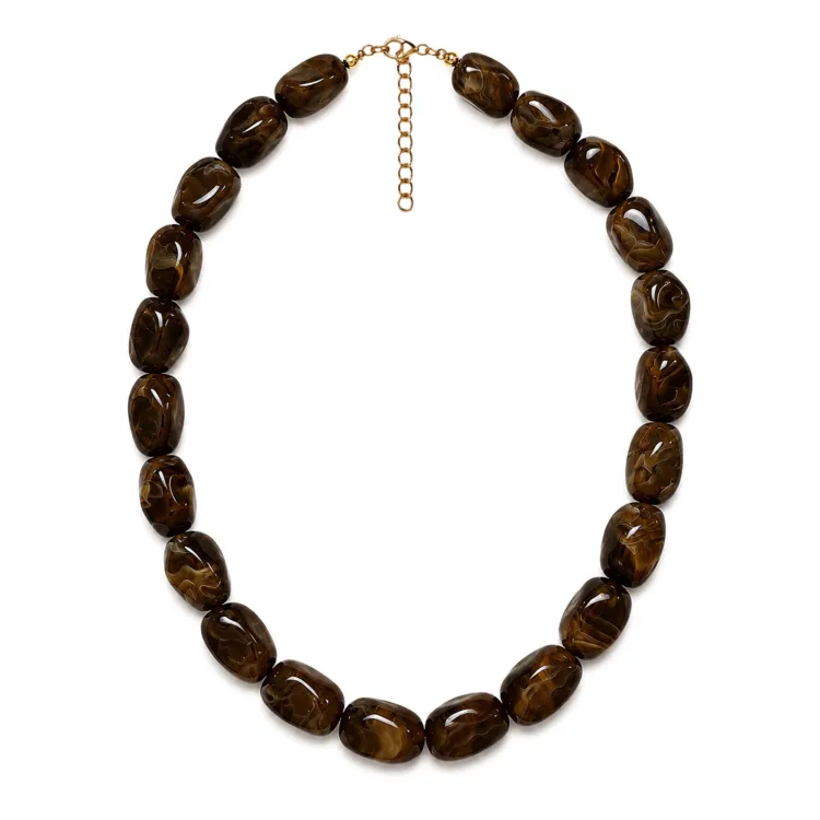 acryl ketting in verguld staal - AURA