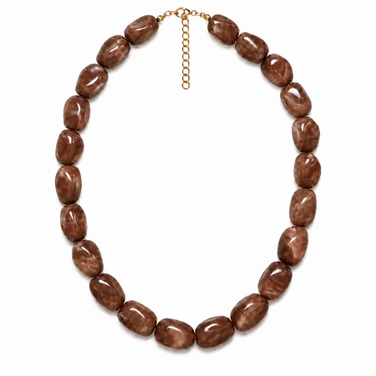 acryl ketting in verguld staal - AURA