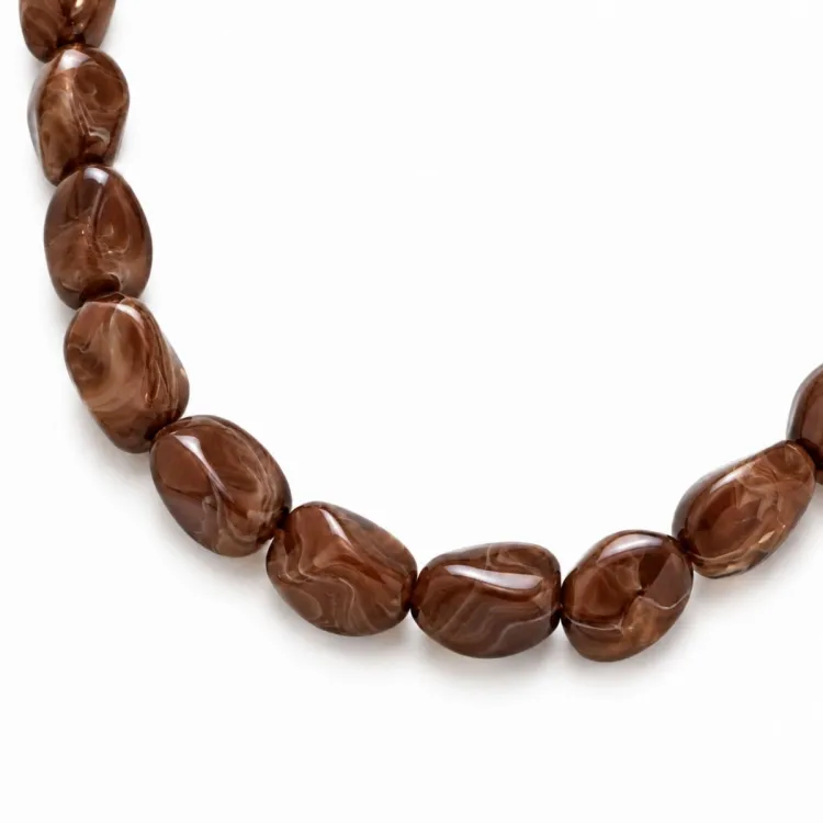 acryl ketting in verguld staal - AURA