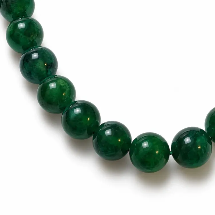 groen agaat ketting in verguld staal - AURA
