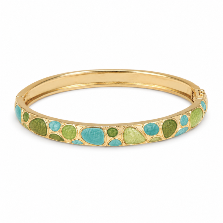 waterproof groen bangle in verguld staal - OCEANA