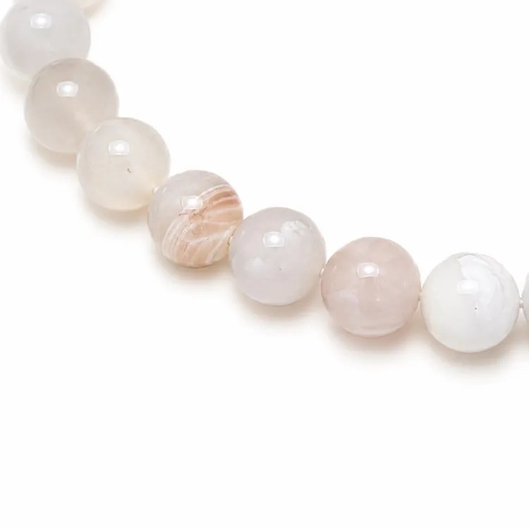 witte mosagaat ketting in verguld staal - AURA