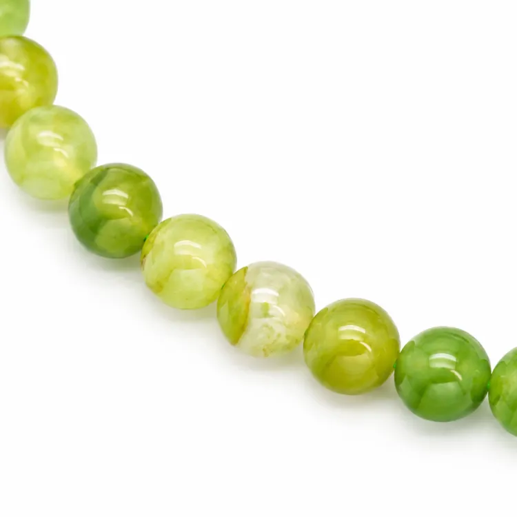 groen agaat ketting in verguld staal - AURA
