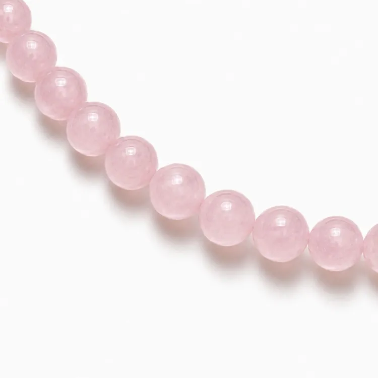 roze kwarts ketting in verguld staal - AURA